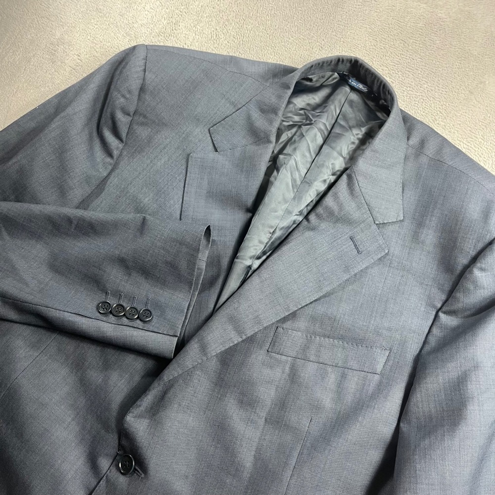 Canali Mens Blue Gray 100% Pure Wool 2 Button Blazer Sport Coat Italy 60R